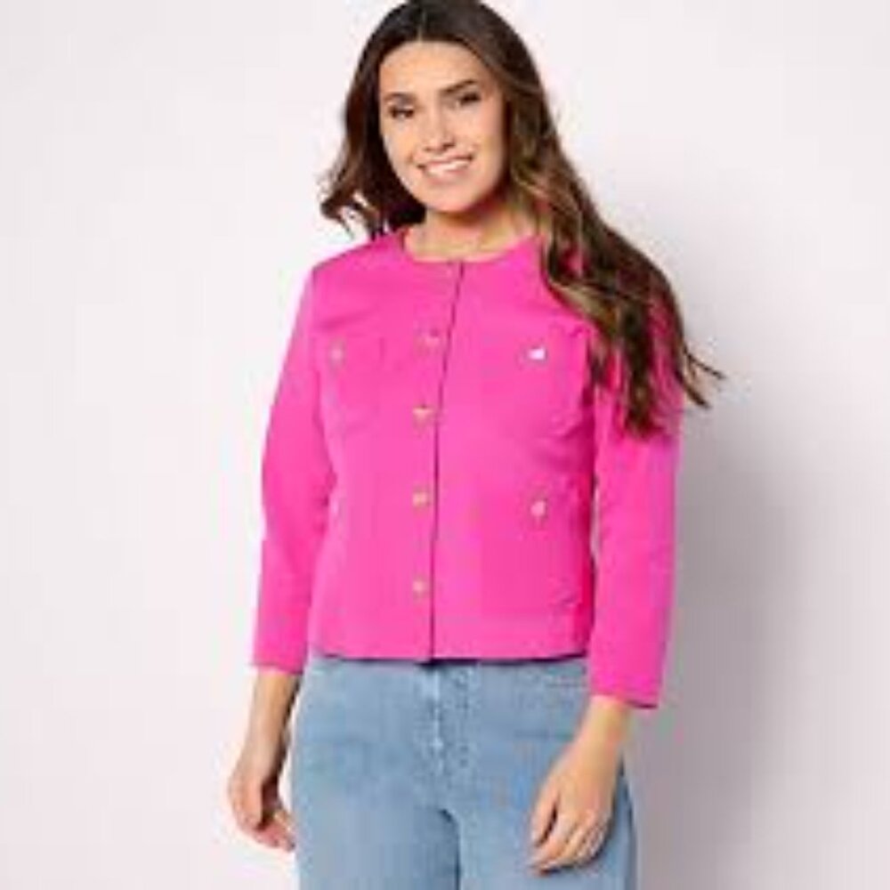 Merona | Boxy Fuchsia Jackie O Jacket